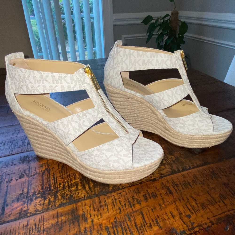 Michael Kors Cream Wedge Sandals